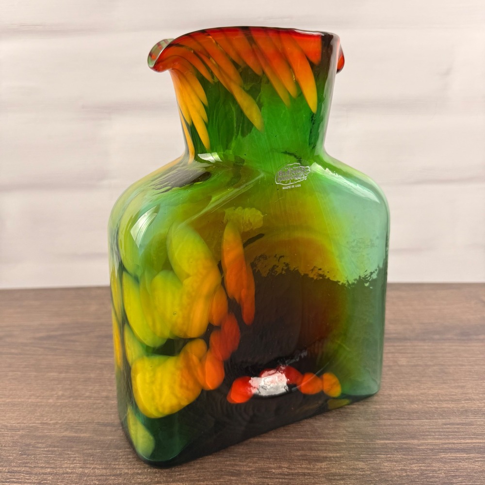 Blenko 384 First Quality Museum Series "Red and Yellow Cliffs" Water Bottle